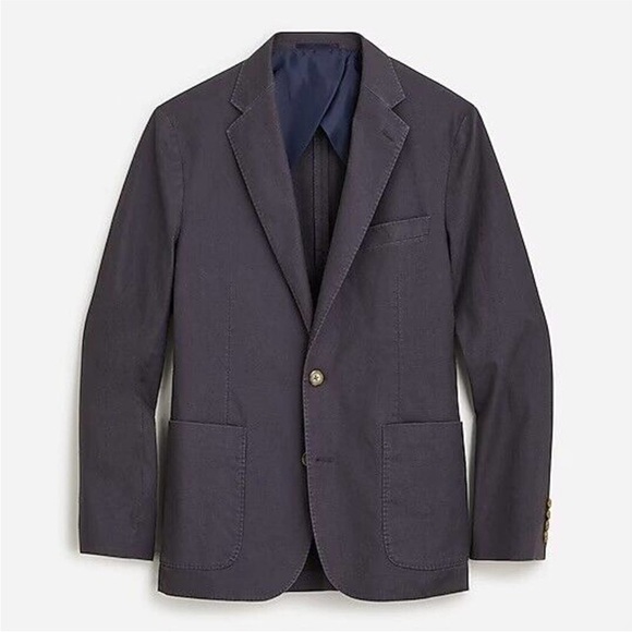 J Crew Classic-fit suit jacket‎ in stretch hemp-organic cotton DARK HARBOR